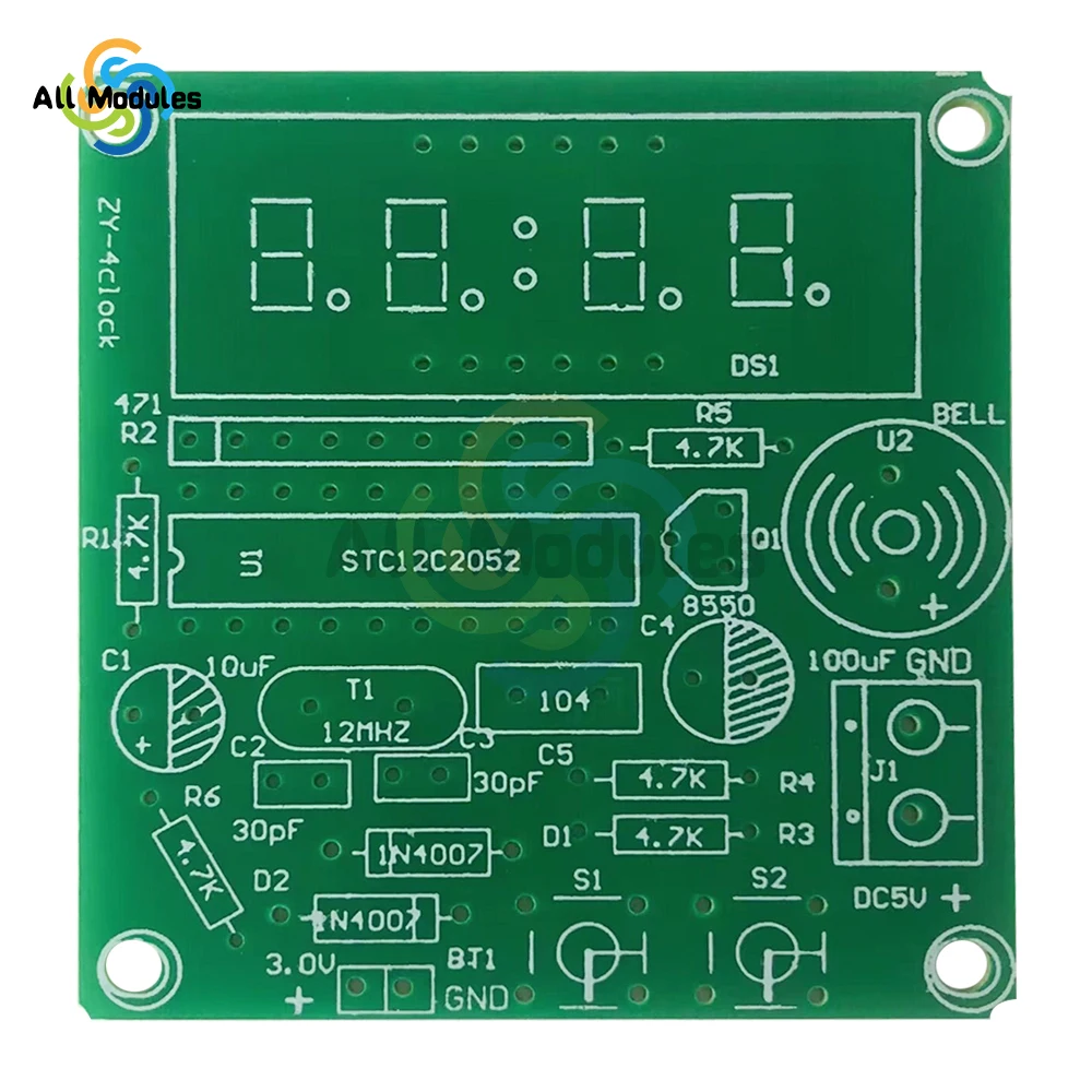 K Elettronico Fai-da-te Orologio Microcontrollore LED K Fai-da-te Parti Di Montaggio E K Di Saldatura Orologio Digale - Foto 4