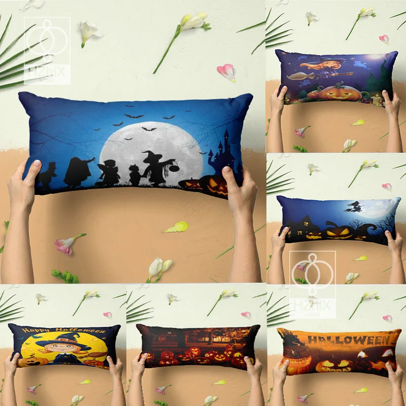 

2022 Halloween Pillowcases Hot Sale Cartoon Kid Gifts Pillow Covers Rectangle Throw Pillow for Car Sofa Home Decorative Cushion