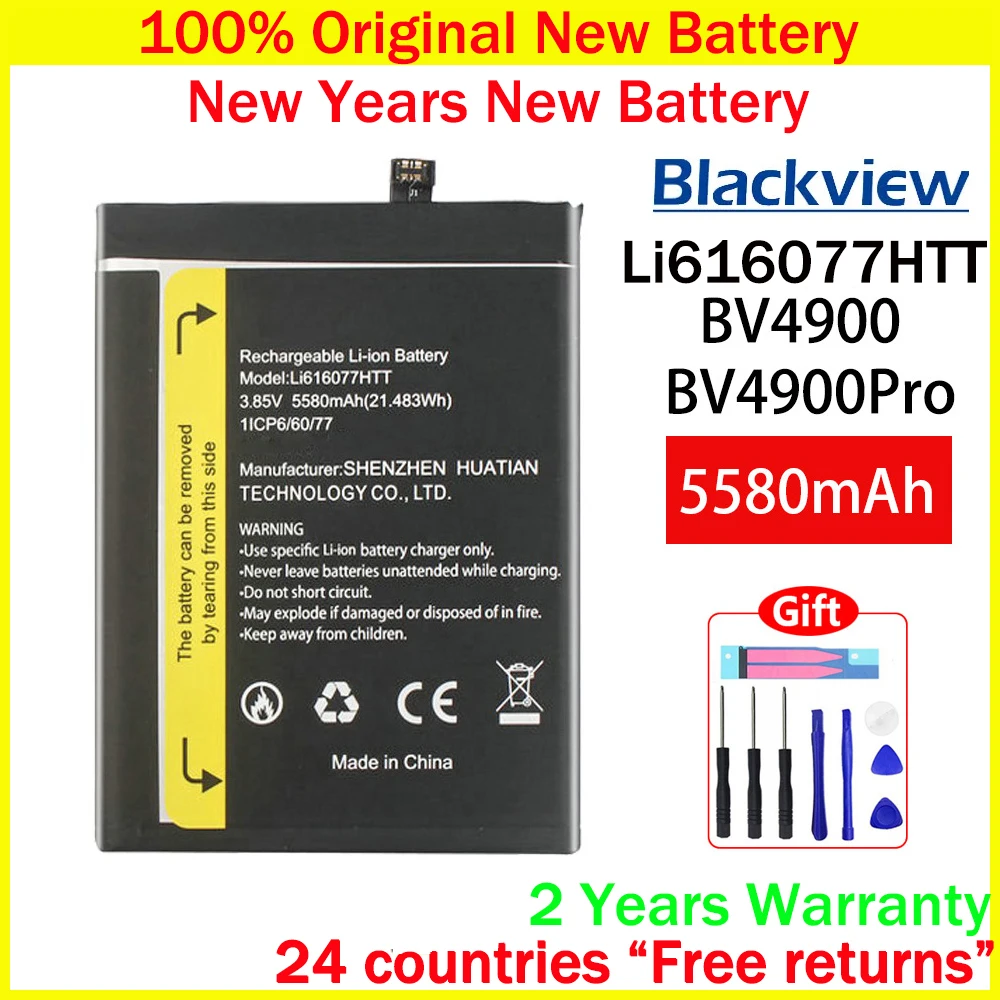 

New Original 5580mAh LI616077HTT BV 4900 Replacement Battery For Blackview Bv4900 Pro With Free Tools