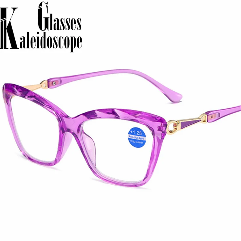 +1.0 +1.25 +1.75 +1.5  to +4 Cat Eye Reading Glasses Women Fashion Design Anti Blue Light Prescription Presbyopia Eyeglasses 3