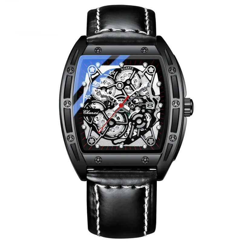 

Luminous Waterproof Bucket Shaped Men's Quartz Watch Calendar Fashion Business Luxury Quartz Watches For Men's