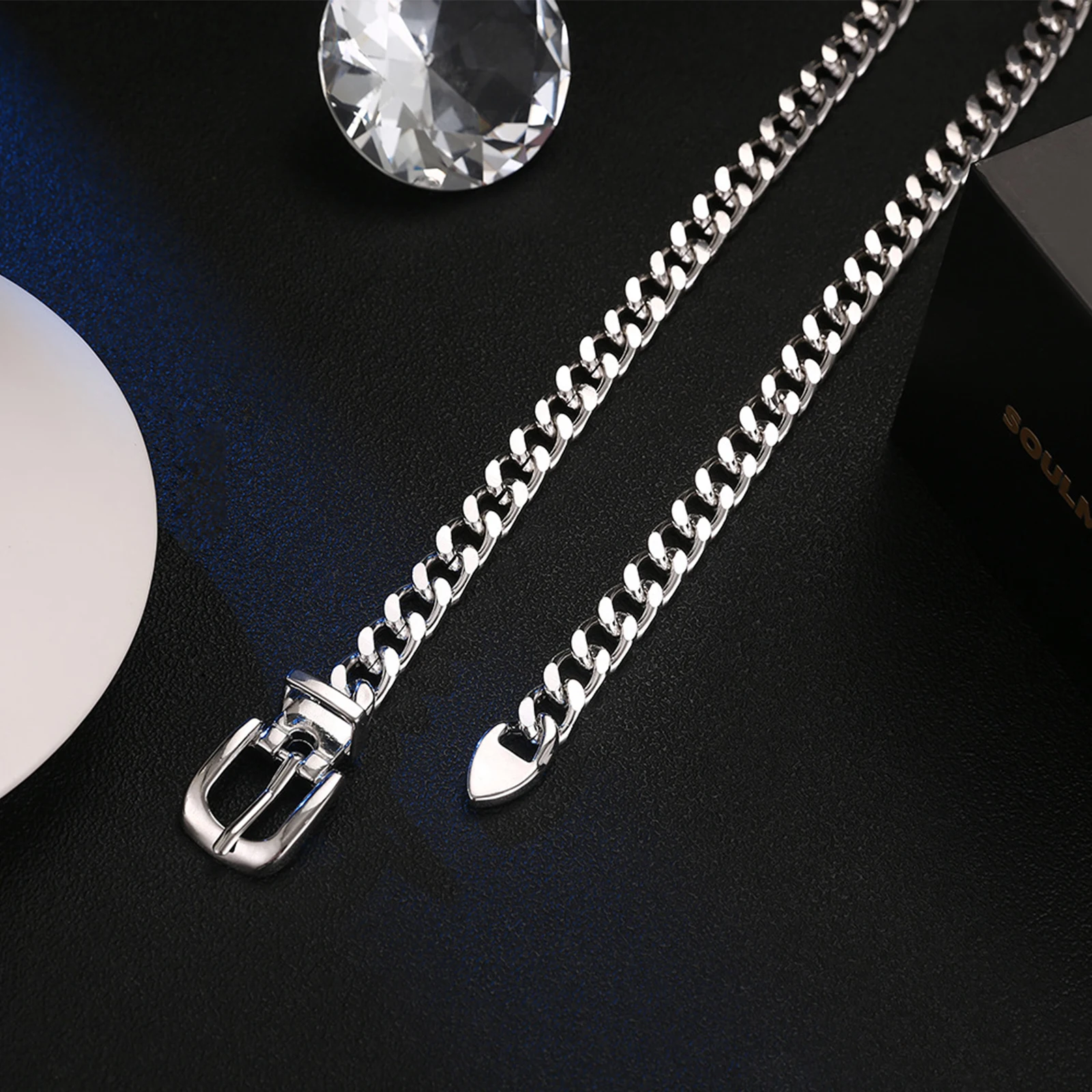 1 PC Women's Chain Belt Metal Waist Chain Dress Belts Metal Belt Adjustable - Image 6