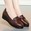 Spring Autumn British Style Retro Platform Black Mother Leather Shoes Women Soft Sole Classic Non-slip Flats Loafers 3