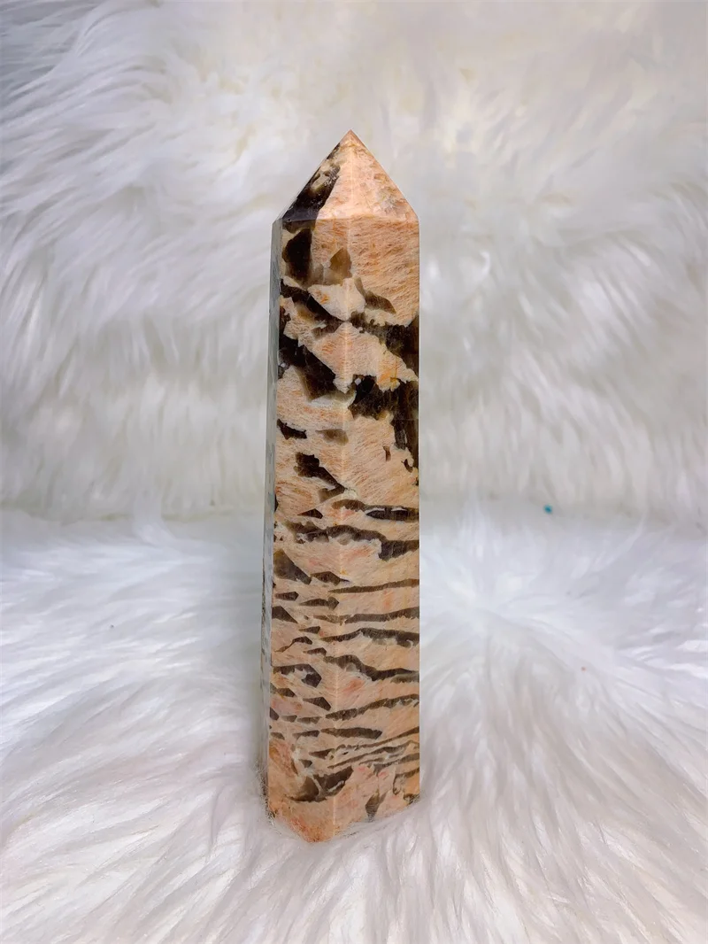 

Natural Peach Moonstone Towers Free Form Tumble Slab Crystal Mineral Madagascar Healing Palm Workmanship Ornament Carving Sphere