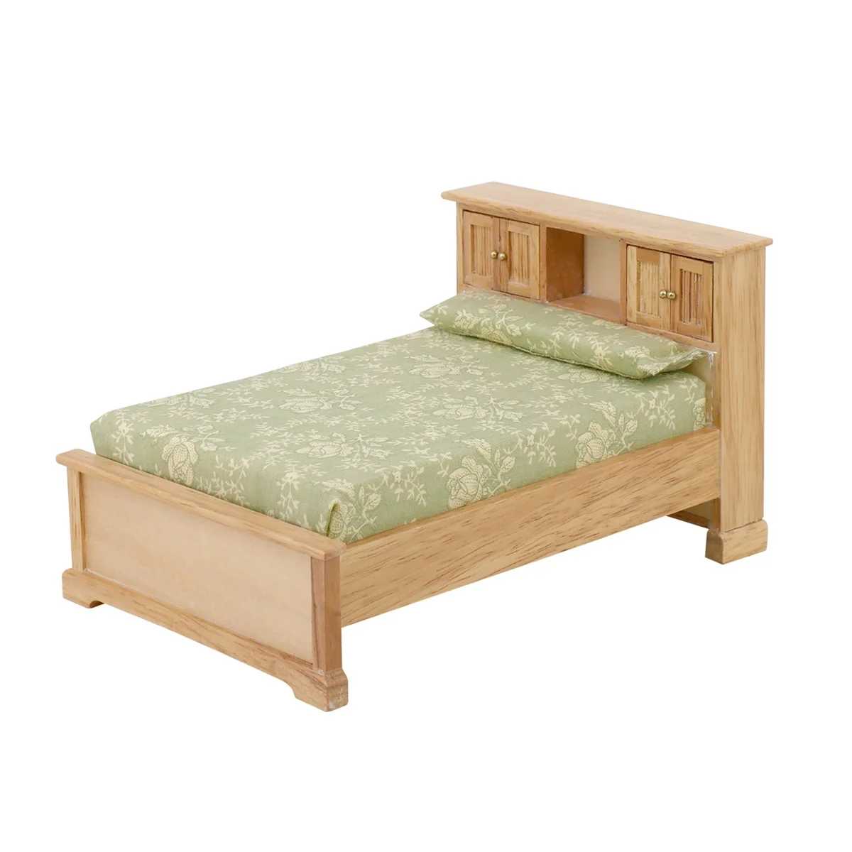 

1/12 Scale Miniature Bed Mini Wooden Furniture OB11 Doll House Bedroom Accessories