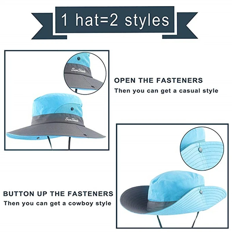 New Adult Fishing Hat Outdoor UV Protection Foldable Sun Hat Bucket Women Panama Summer Wide Brim Bob Hiking