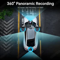 Caméra de Tableau de Bord A8 4CH de 11.26 Pouces, 4K, Wifi, Rétroviseur, 4 Caméras, Enregistreur Vidéo de Voiture, Objectif Touriste, ADAS, BSD, Vision Nocturne, Parking 24H 2