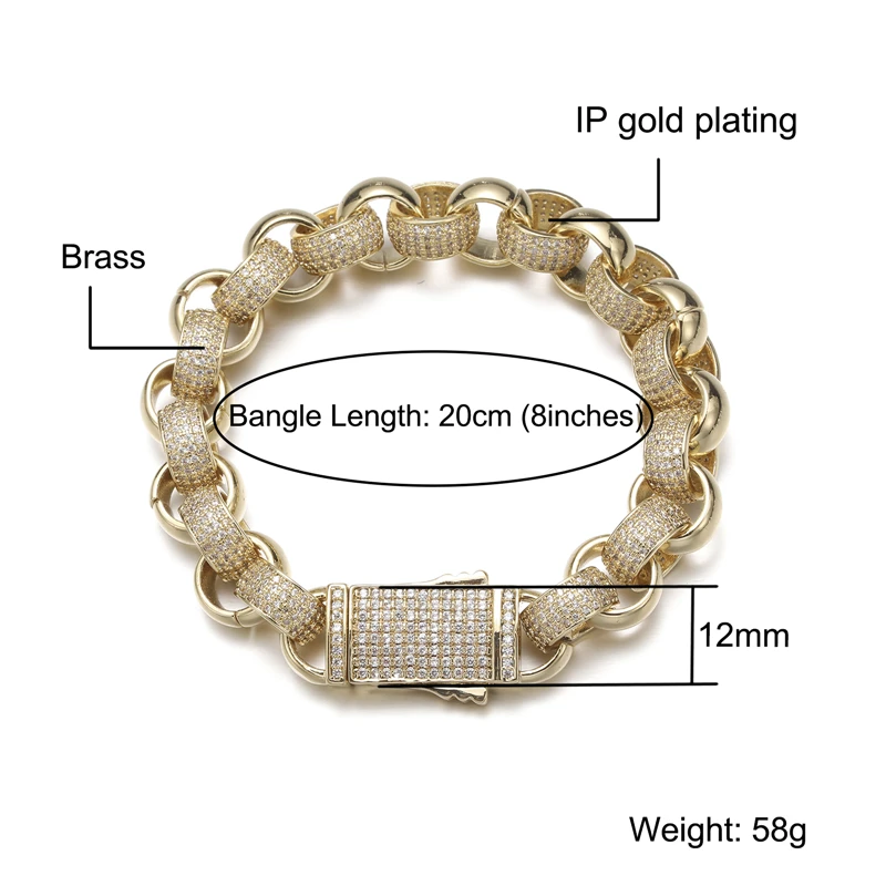 African Gold Bracelets for Women Chain Bracelet & Bangles 8 inch Pulseira  Femme Wedding Bridal Jewelry