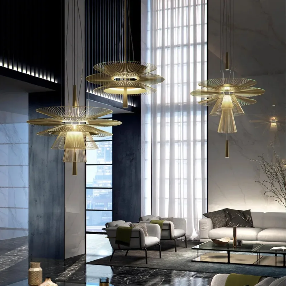 

New Trend LED Chandelier Luxury Metal Cord Pendant Lighting for Parlor Living Dining Room Home Decor Home Hanging Lamp