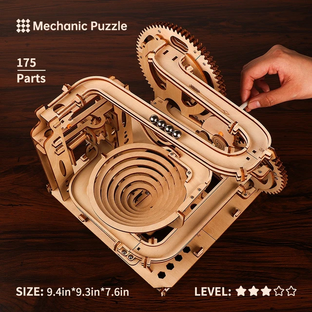 3D Wooden Puzzles DIY Marble Run Building Block Kit Model Crafts Decoration Education Puzzle Toys Birthday Gifts For Kids 6