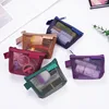 1PCS Mini Zipper Women's Mesh Makeup Cosmetic Bag Coin Purse Wallet Small Earphone Lipsticks Storage Organizer Pouch Case 1