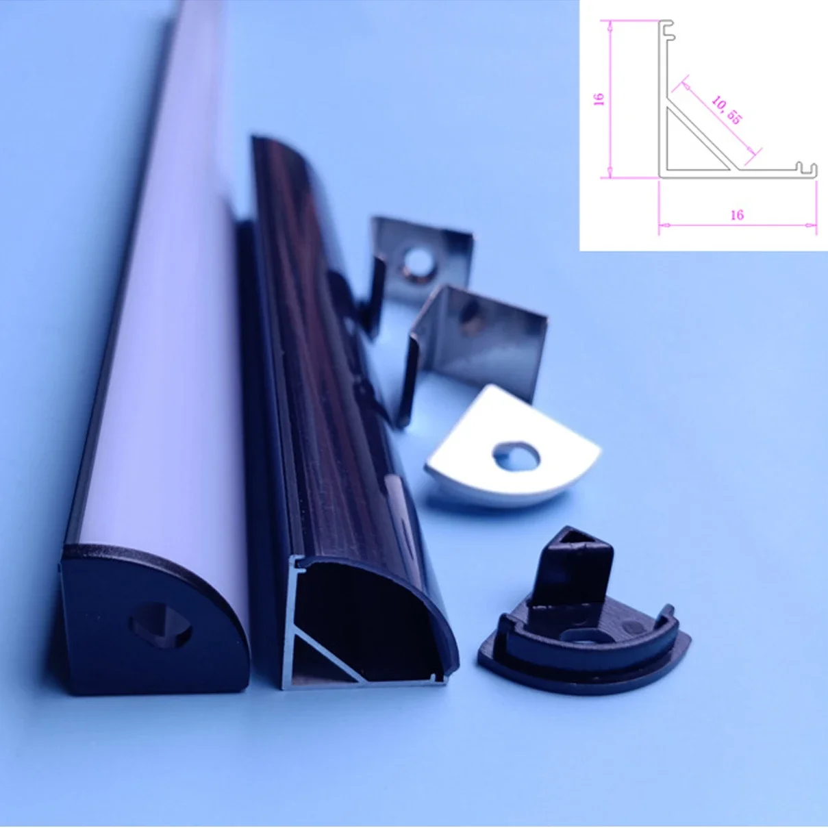 LED Light Bar V/YW/U Style Shaped 0.5m Aluminum Profile LED Bar Light Channel Holder Cover DIY Milky/Black Cover Strip Channeles