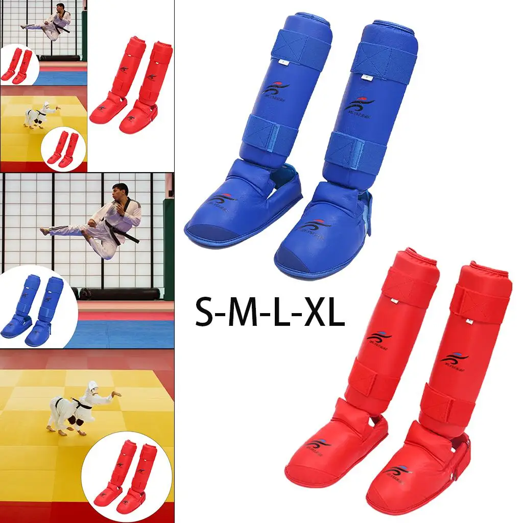 Boxing Shin Guards Leg Instep Protector Kickboxing Pads Protective Gear Martial Arts MMA for Kids Adults Support Equipment
