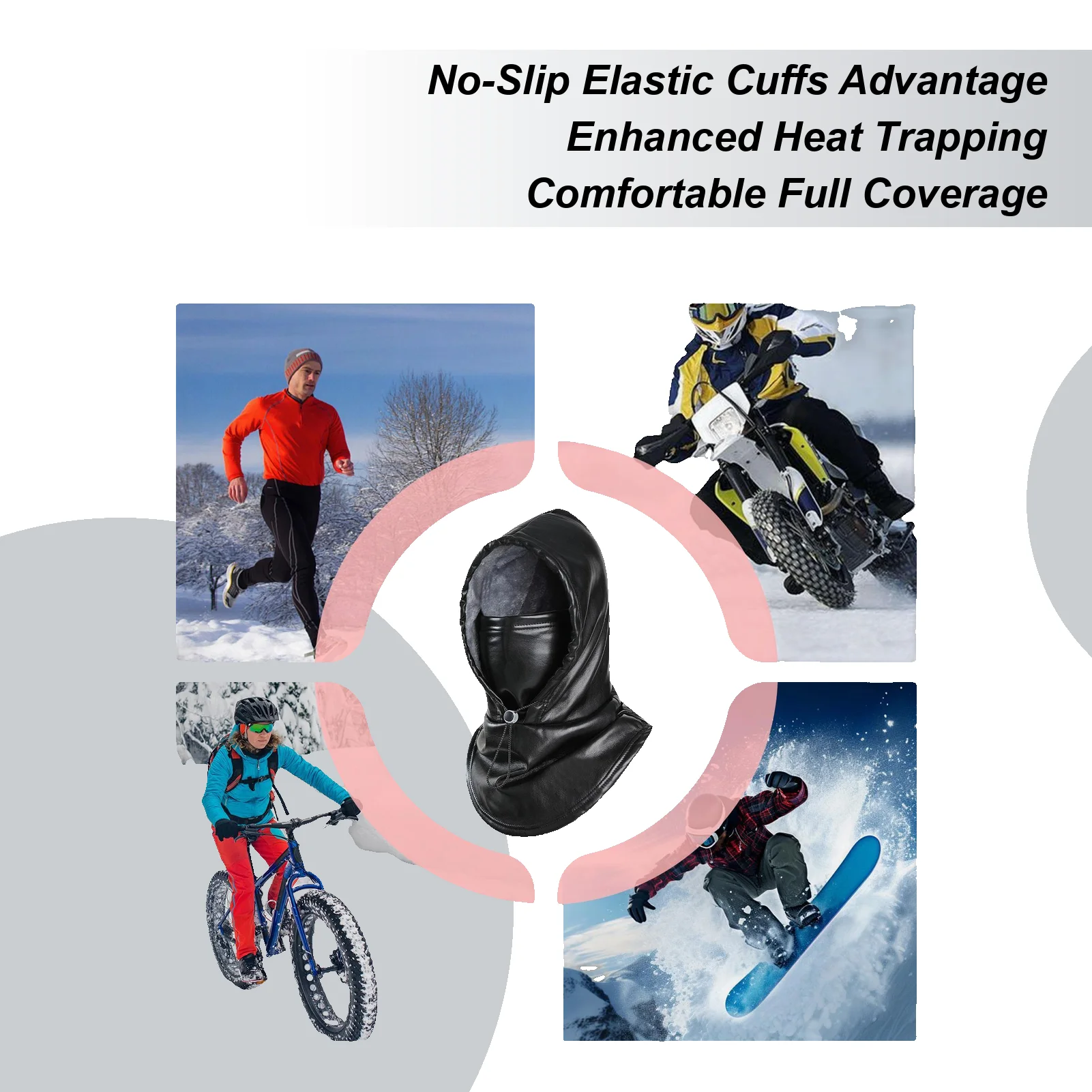 추운 날씨용 얼굴 가리개 방풍 PU 두꺼운 모자 남성용 오토바이 따뜻한 헤드 ..