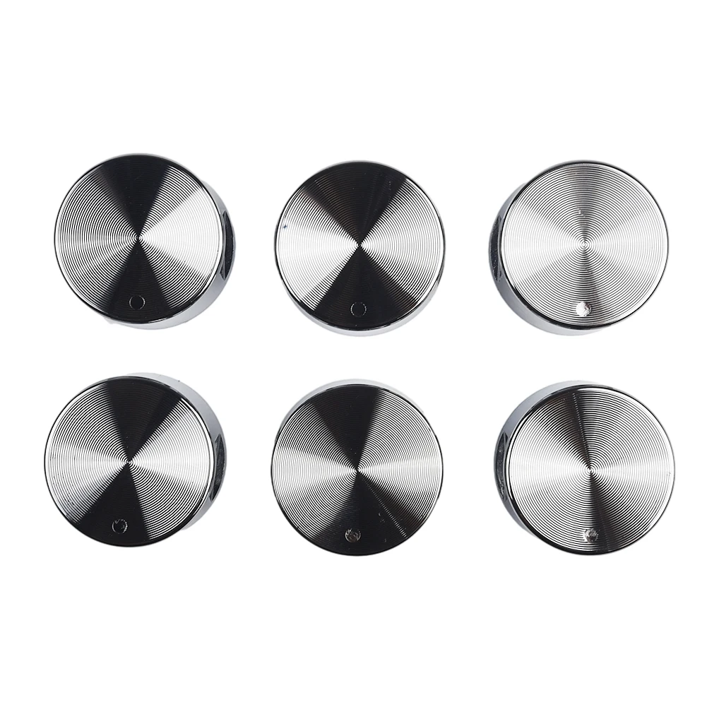 

Cooktop Handle Rotary Switch Modern Silver Zinc Alloy 38*19mm 6 Pieces Diameter 6mm Easy Installation Embedded Hole Practical