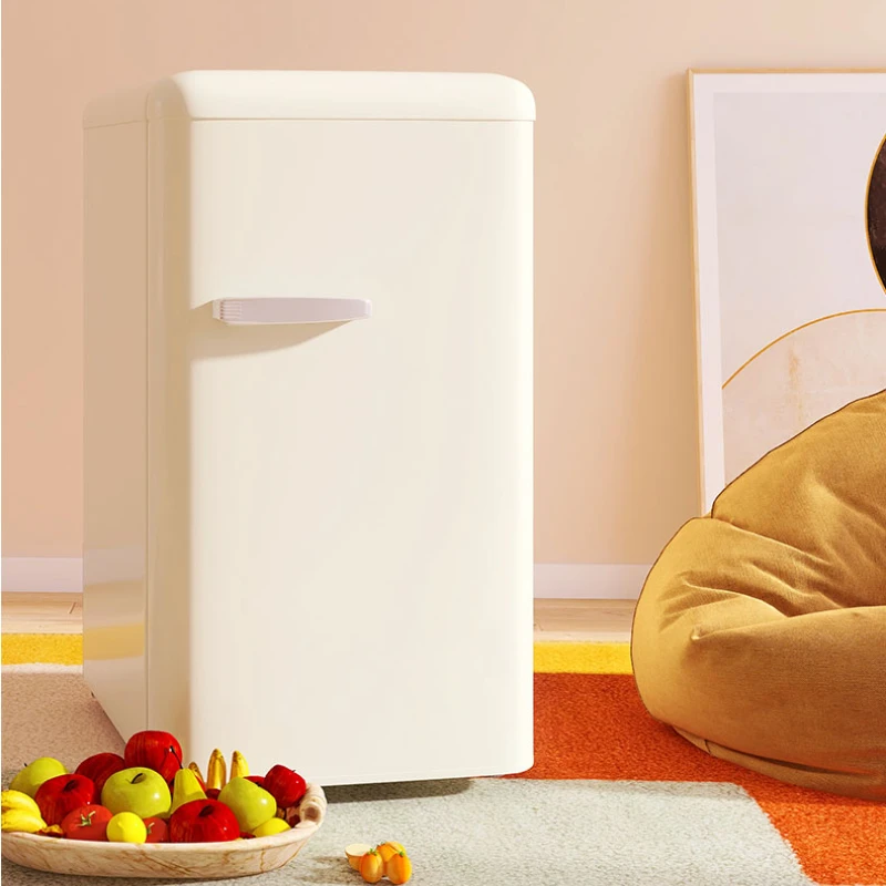 Compact Portable Refrigerator - Retro Style Mini Fridge for Stylish and  Versatile Cooling and Freezing At Home Mini Fridge