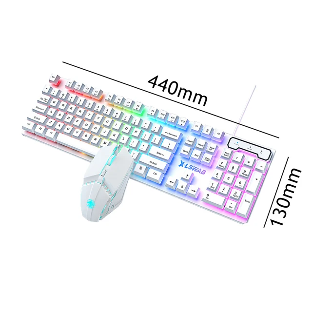 Gaming keyboard Wired Mouse Kit Wired Rainbow Backlit Keyboard Mouse RGB 104 Key 2.4G Keyboard Mouse For PC Laptop Game GX30S