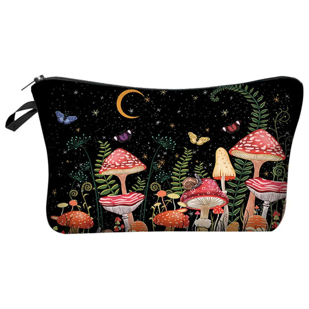 

Portable Makeup Bag Toiletry Storage Pouch Mushroom Pattern Bag for Travel