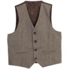 Men's Suits Vests Deep V Neck Simple Herringbone Tweed Slim Fit Single Breasted Business Men's  Waistcoat  For Wedding 1