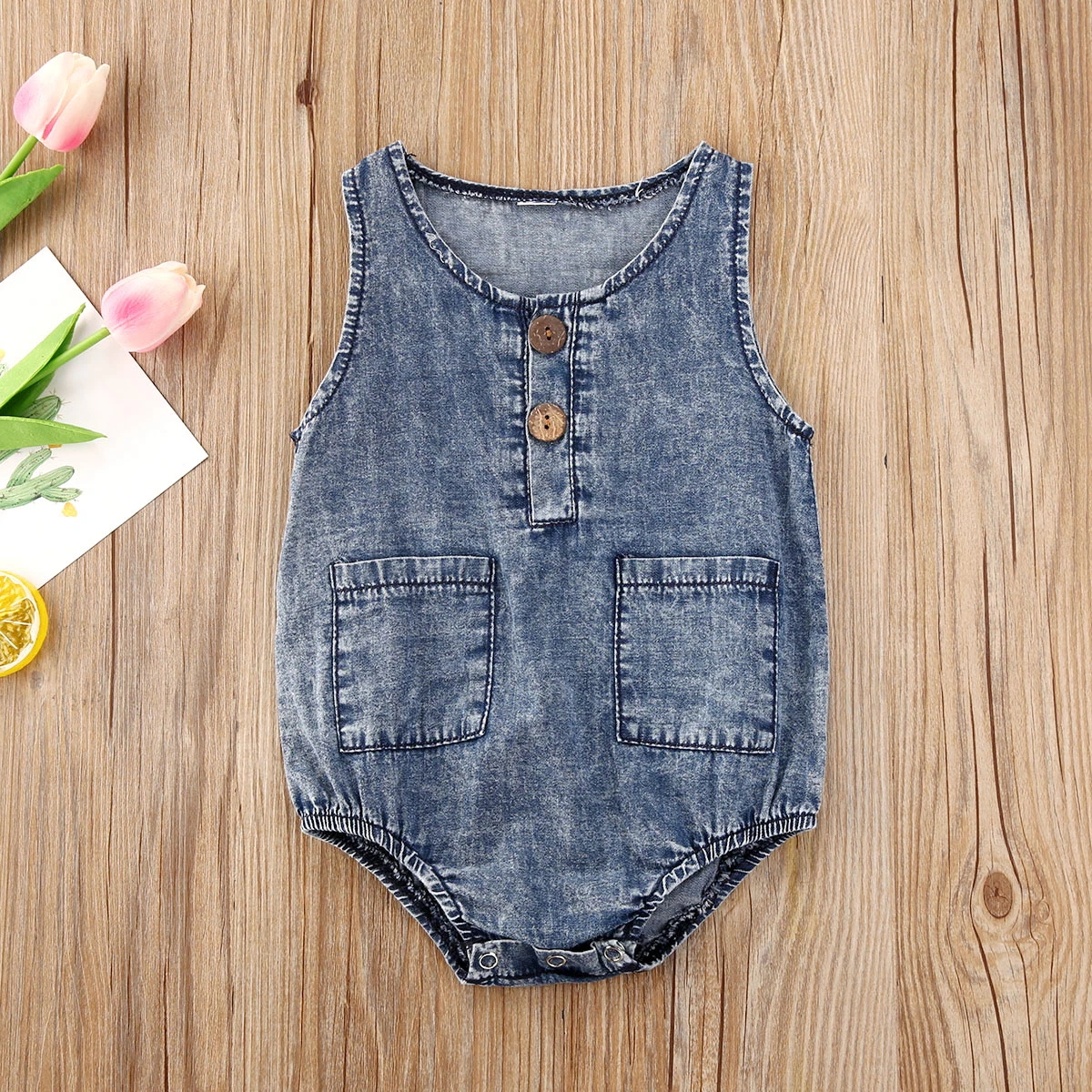 Baby Summer Clothing Denim Rompers Toddler Newborn Baby Boys Girls Sleeveless Button Pocket Rompers Jumpsuits Casual Outfits baby clothes cheap