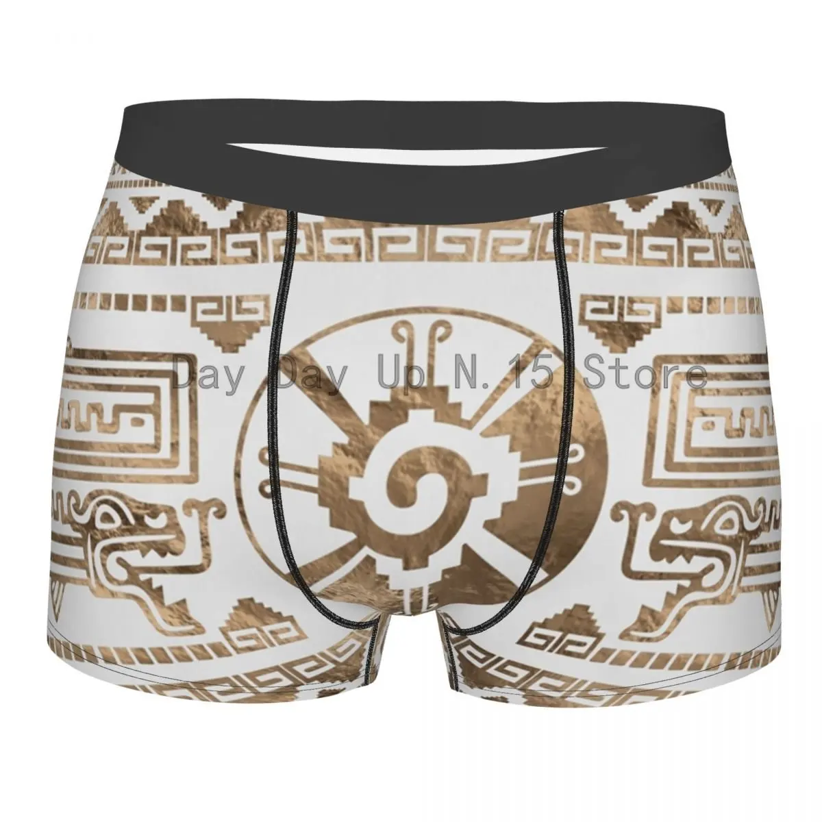 Male Fashion Mayan Aztec Hunab Ku Pastel Gold Underwear Boxer Briefs Men Soft Shorts Underpants [fila]pastel flower bra boxer briefs set