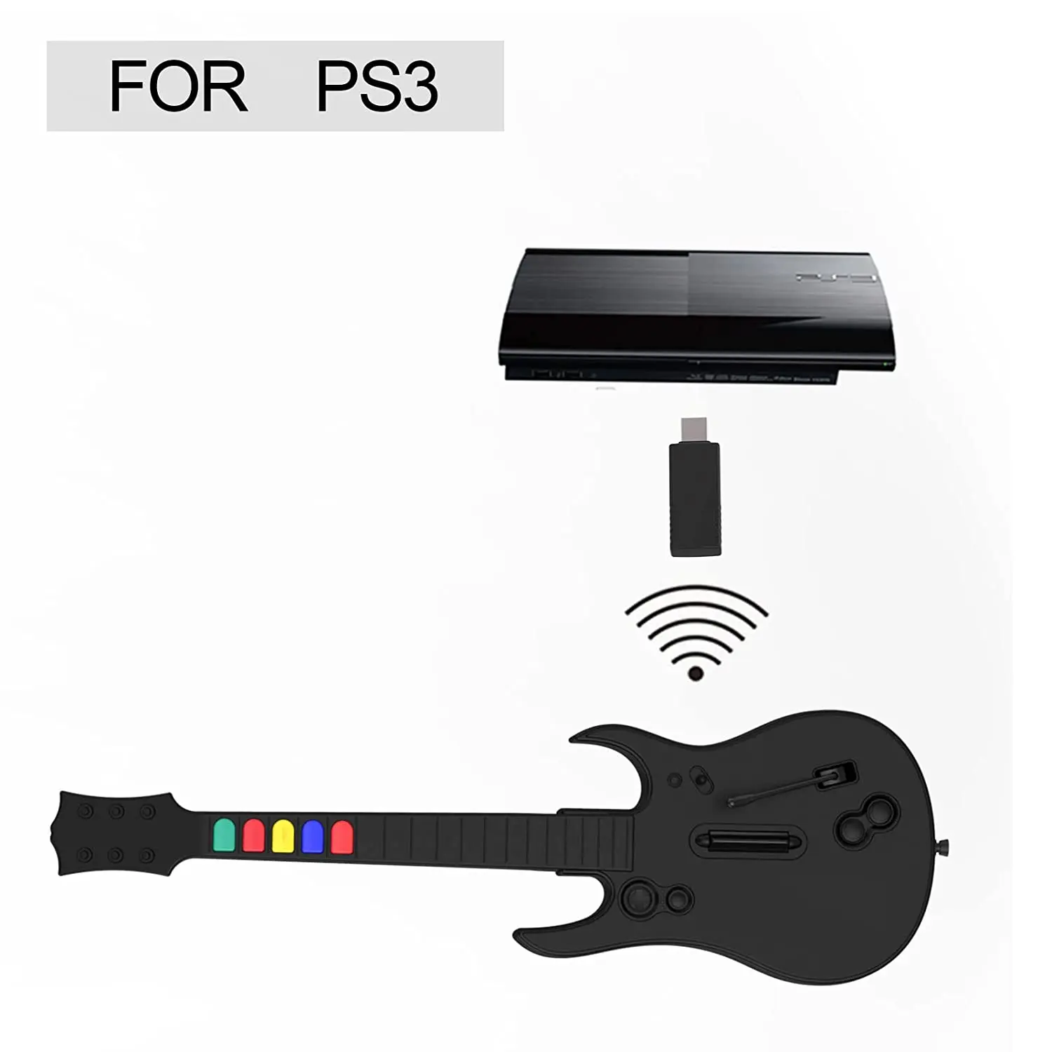 Doyo 2.4g Controlador de Herói Guitarra sem Fio para pc Ps3 Compatível com Clone Hero Rock Band Jogos Joystick Remoto Console - Image 4