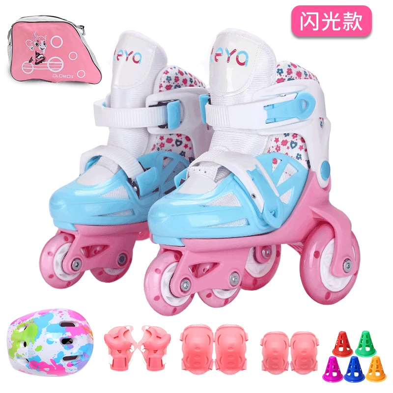 

Roller Skates for Kids, Adjustable 4-Wheel Double Line Skating Shoes, Professional PU Flash Wheels, Beginners Children, 2 Sizes