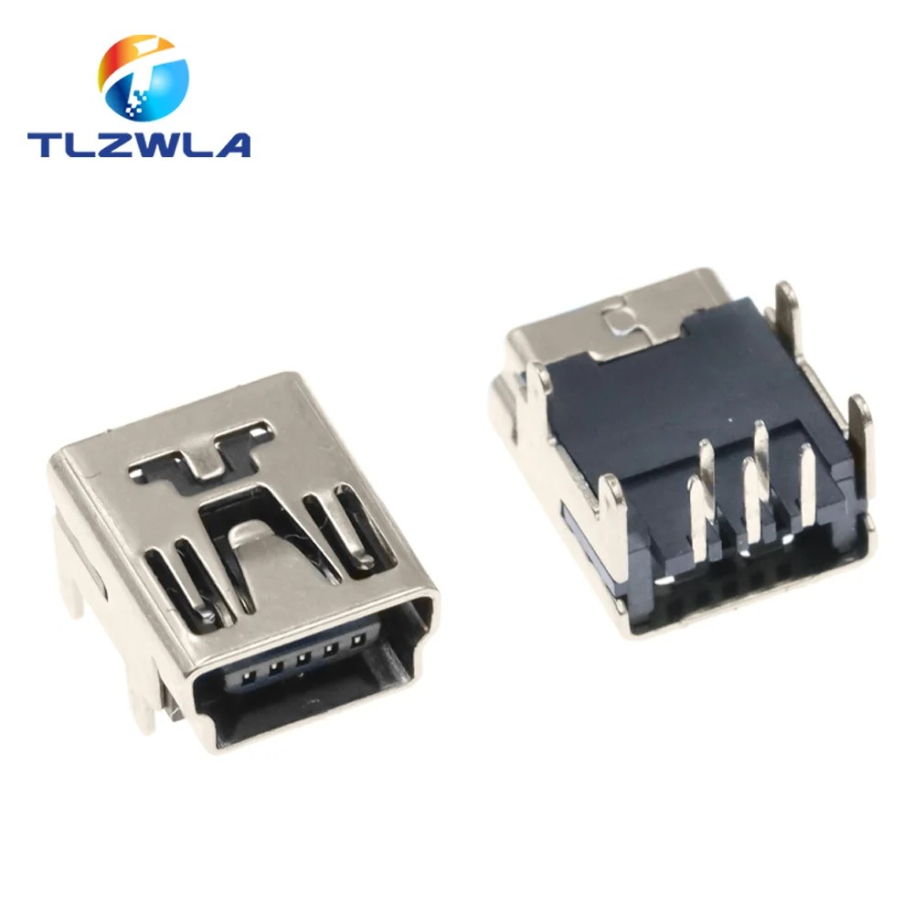 10PCS Mini USB Type B 5-Pin Female Socket Right Angle DIP Jack ...