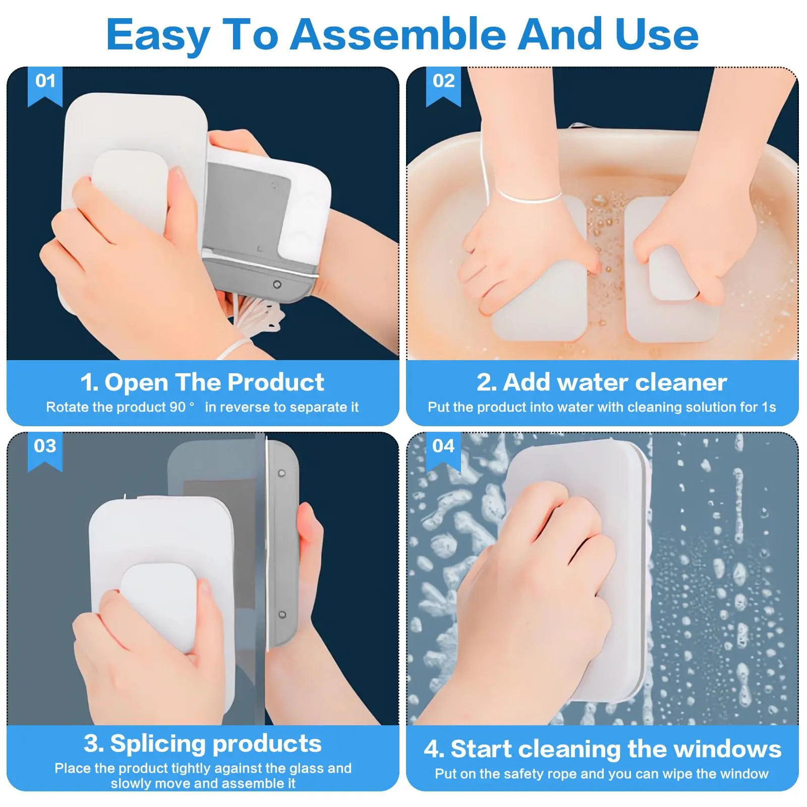 Glass Wiper Wash Magnetic Window Double Sided Cleaning Brush Household Magnetic Brush for Washing Windows Home Cleaning Tool New