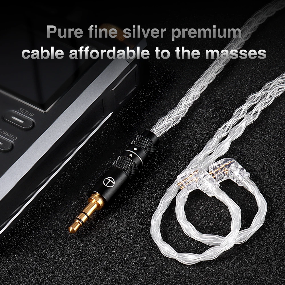 Trn-cabo de Prata Pura para Fones de Ouvido t3 Pro Core 4.4 2.5 3.5 tipo c Mmcx Conector 2pin Fio Atualizado kz Moondrop vx Pro Bax - Image 5