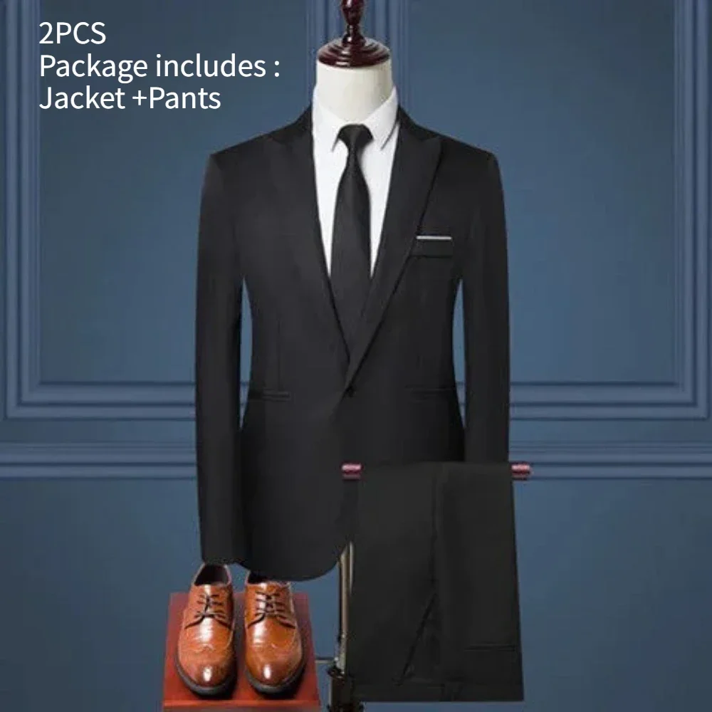 طقم بدلة رجالي قطعين (جاكيت وبنطال) بتصميم ضيق (Slim Fit) - أنيق ومناسب للمناسبات والأعراس Sd4798fb008e1427082cbe9a61e7c9d6eo