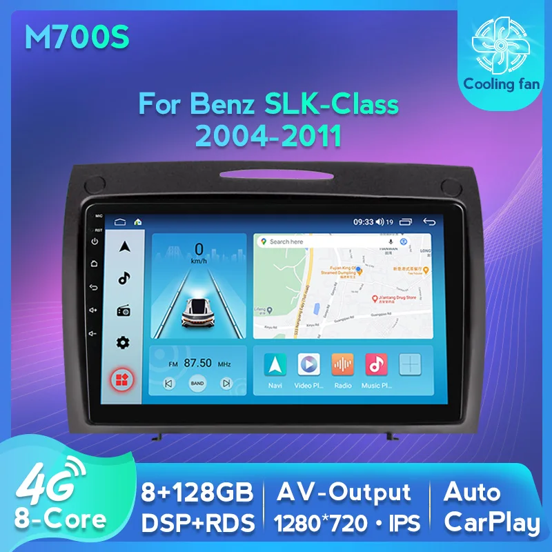 CarPlay Mercedes Benz Clase SLK R171 W171 Radio de coche 8 núcleos Android 11.0 GPS DAB 