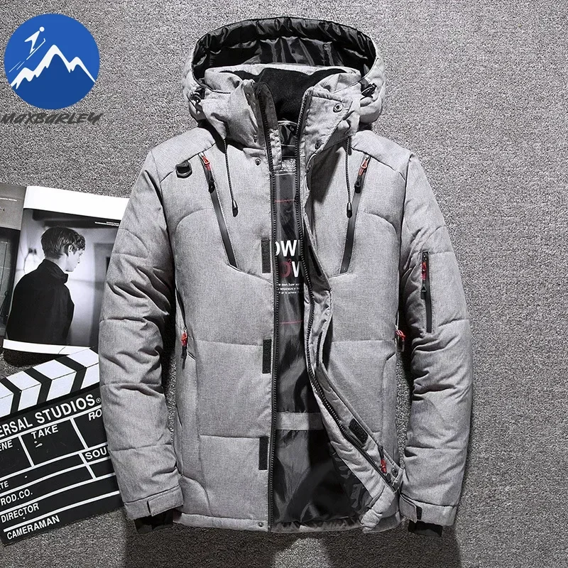 -20 درجة الشتاء الرجال الأبيض بطة أسفل سترة سميكة...