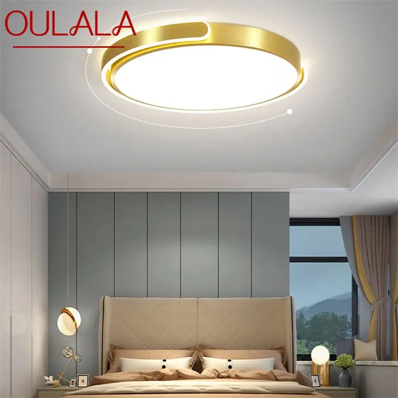 

OULALA Nordic Ceiling Light Contemporary Gold Round Lamps Simple Fixtures LED Home for Living Bed Room