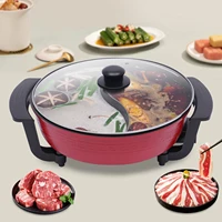 Pot de canard mandarin de 6l, Double marmite à Fondue chinoise, grande capacité, multifonctionnel, rouge, pour fête à la maison 3