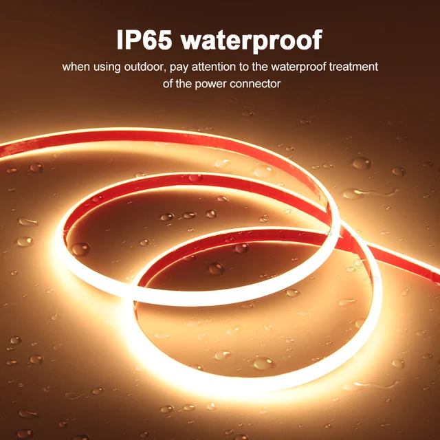 แถบไฟ LED COB แบบติดเอง 220V 288LEDs/เมตร กันน้ำ IP65 ความยาว 1-25 เมตร พร้อมสวิตช์ตั้งเวลาหรี่แสง ปลั๊ก EU/AU/UK สำหรับให้แสงสว่าง 5
