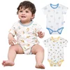 Michley 3PCS Newborn Baby Bodysuit Cotton Body Baby Short-Sleeve Long-Sleeve Romper Clothes Jumpsuit Costume For Kids Girl Boy 1
