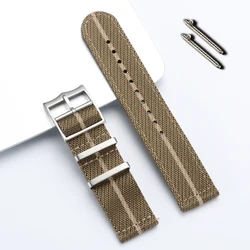 Versatile Quick Release Nylon Sailcloth Watch Strap - Canvas Fabric Bracelet (20mm, 22mm) - 20mm (YELLOW)