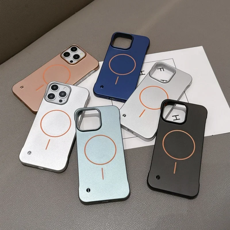 Frameless Magnetic Phone Case with Heat Dissipation & Wireless Charging Compatibility