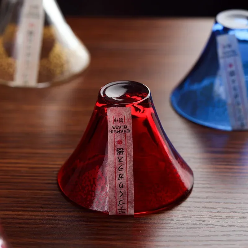 65ml Japanese Handmade Crystal Sake Cup Japanese Mount Fuji Tea Cup Lead-free Glass Shot Glass Couple Pair Glasses Wedding Gift tea cup,wine cup,wine glass,spirits cup,drinking glasses