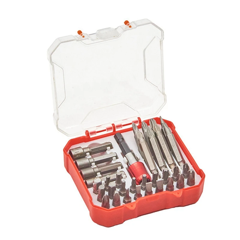 

34PCS Short Batch Head Set Plum Hexagon Electric Screwdriver Screwdriver Head Boxed Durable Easy Install Easy To Use