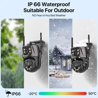 WONSDAR PTZ WIFI caméra double objectif double écran caméra IP extérieure HD suivi automatique Protection de sécurité CCTV Surveillance iCSee 3
