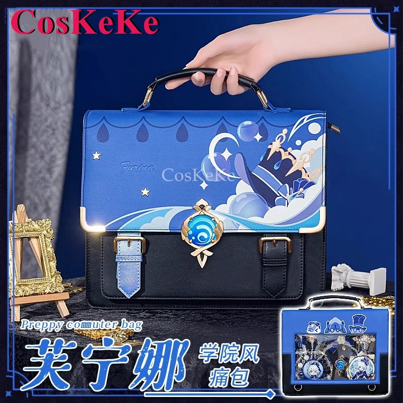 

CosKeKe Focalors/Furina Cosplay Genshin Impact Theme Impression Pack Daily Preppy Commuter Backpack Messenger Bag Fashion Itabag