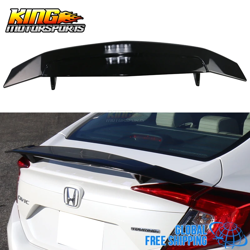 Fits 2 Post Universal Gloss Black Trunk Spoiler Wing Abs Global Free