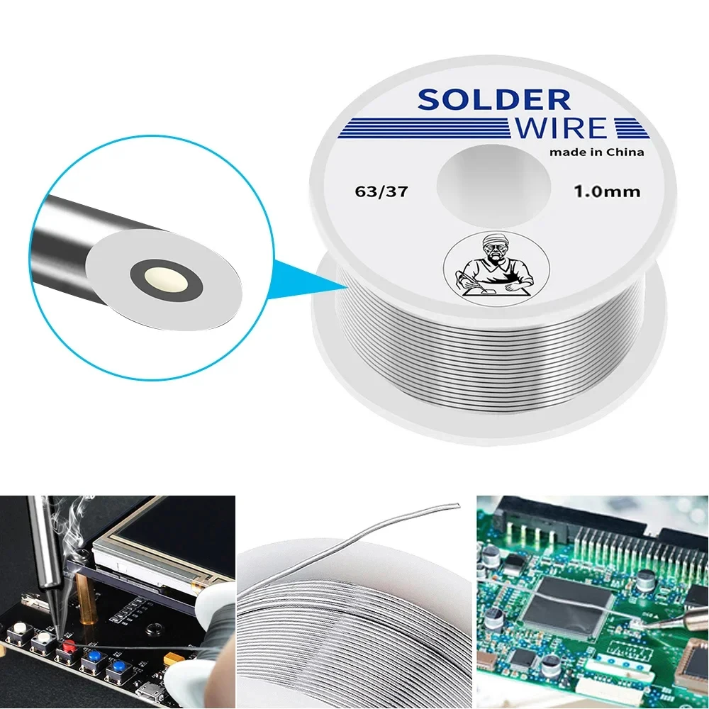 Soldering Tin Wire 63/37 Tin Melt Rosin Core Solder Roll Easy Clean Fusible Low Temperature Easy Melt soldering wire soldering tin wire