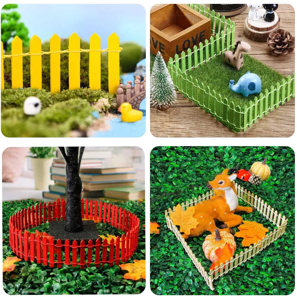 1pcs 3x90/5x90cm Wooden Fencing Wood Barrier DIY Mini Landscape Fairy Garden Figurines Miniatures Accessories Handmade Crafts