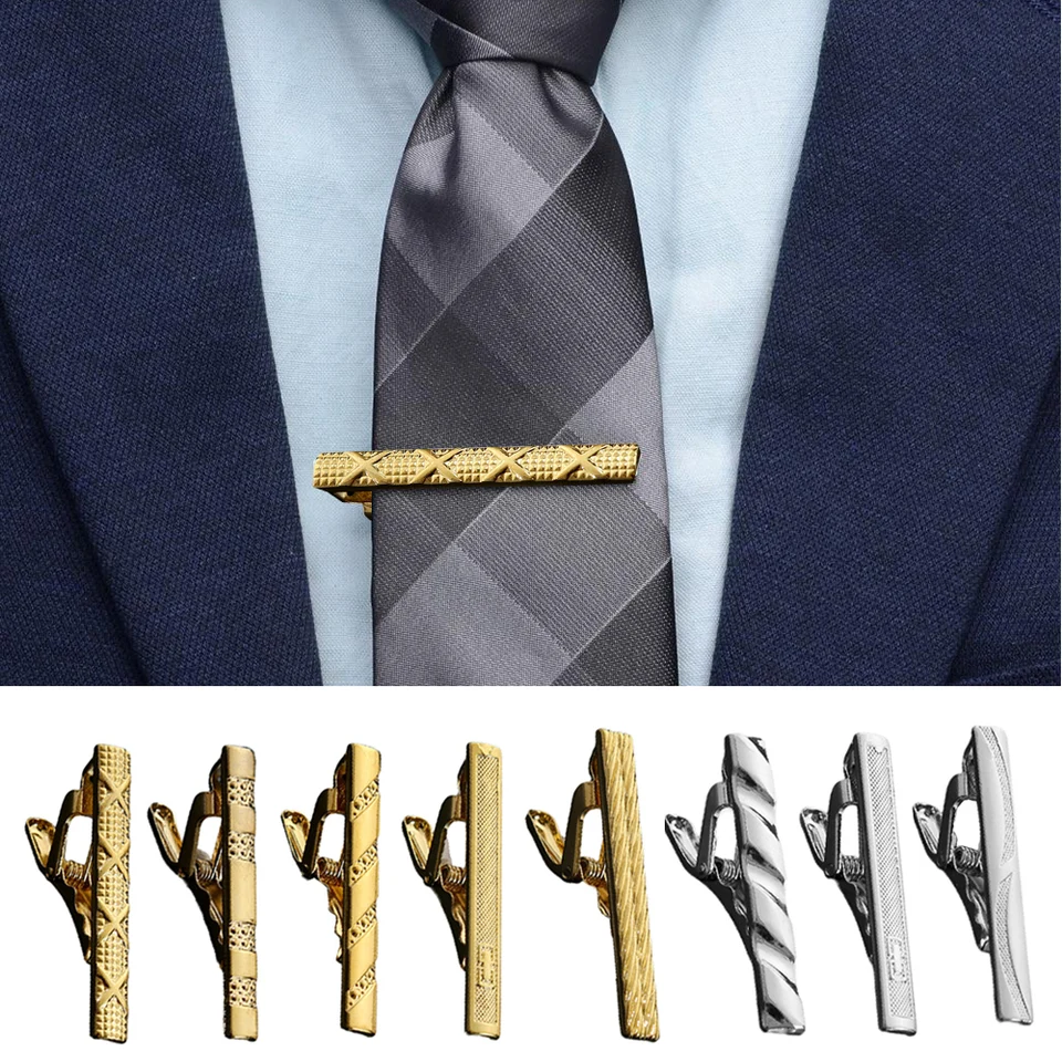 Clips Para Corbata De Acero Inoxidable - Pack De 4 Colores (plata, Dorado, Negro, Oro Rosa), 5 Cm, Sujeción Firme