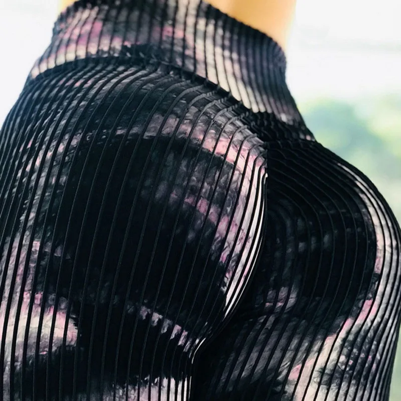Peach Hip Fitness Plus Size Leggings Tie-dye High Waist Hip Lift Yoga Pants Women's Sports Quick-drying Sports Tights