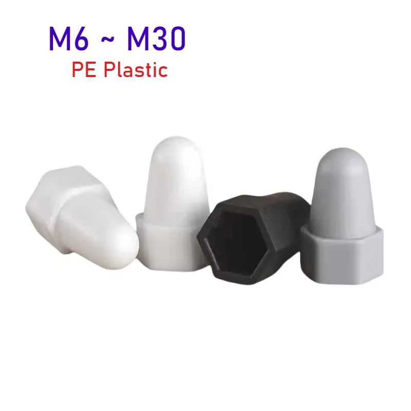 M6 M8 M10 M12 M14 M16~M30 PE Plastic Nut Protection Caps Hex Screw ...