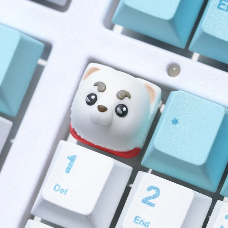 GINTAMA 귀여운 Sadaharu 키 캡 수지 계층화 된 드립 젤 크로스 스위치 애니메이션 주변 장치 기계식 키보드 액세서리 용 키 캡